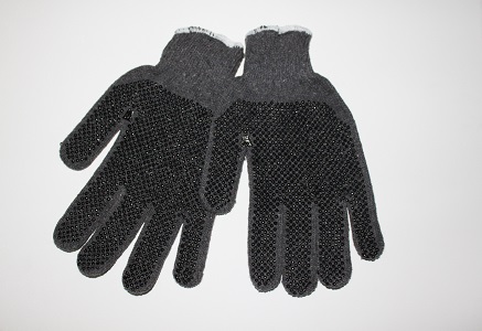 Medium Poly/Cotton Knit PVC Dots, 2 side, Grey. 25 dz (image for) Medium Poly/Cotton Knit PVC Dots, 2 side, Grey. 25 dz
